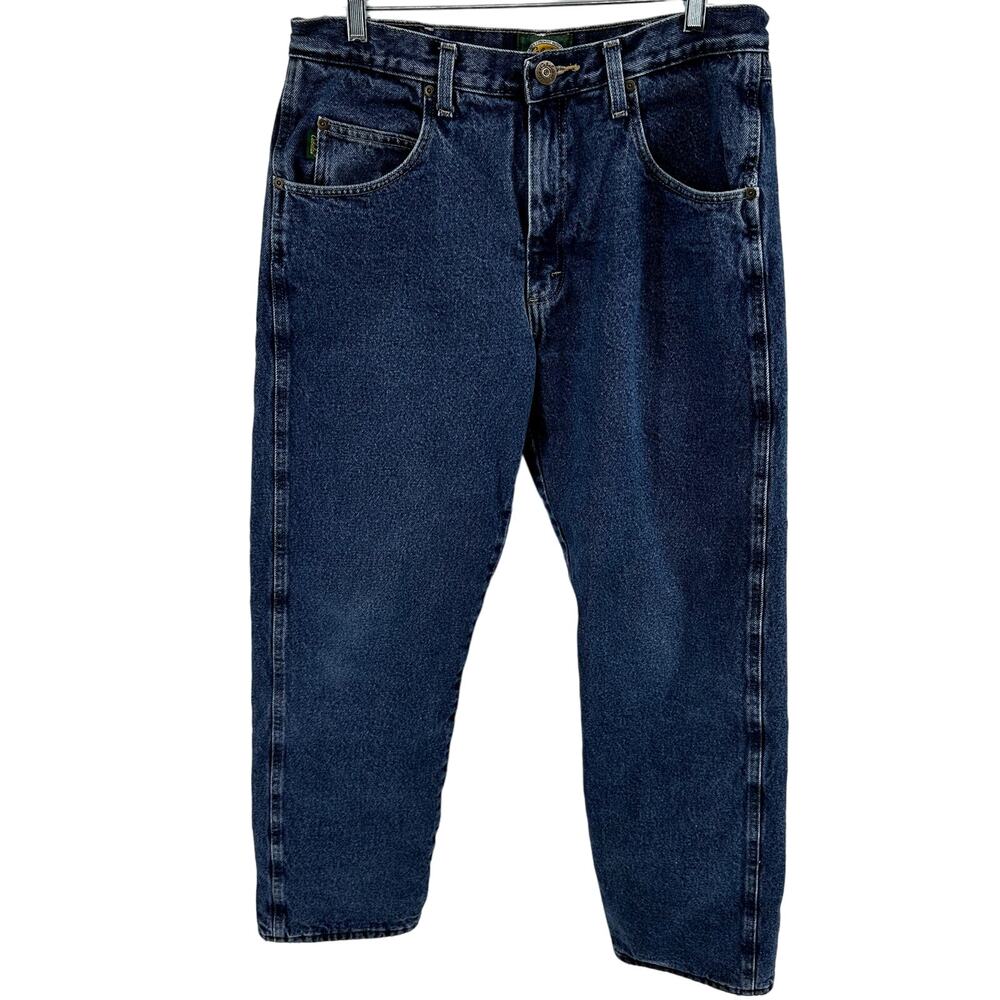 Cabela's Straight Leg Fleece Lined Jeans Medium Wash Mid Rise Denim Blue 34x32